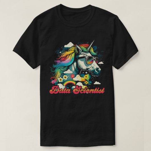 T-shirt Rainbow Unicorn Data Scientifique (Design devant)