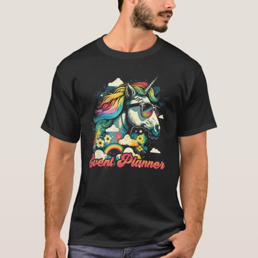 T-shirt Rainbow Unicorn Event Planner Event Planning (Devant)