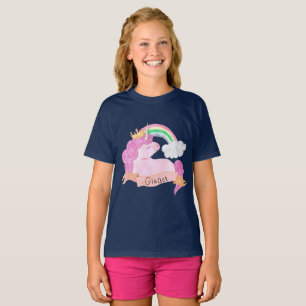 T-shirt 🌈 Rainbow Unicorn Nom personnalisé
