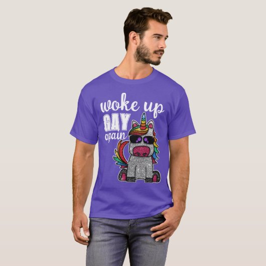 T-shirt Rainbow Unicorn Parties scintillant Drôle Se Révei (Devant entier)