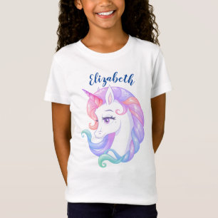 T-Shirt Rainbow Unicorn Pony Girly Ajouter un nom