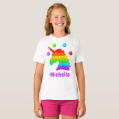 T-shirt Rainbow Unicorn Pop It Fidget Toy Kids (Devant entier)