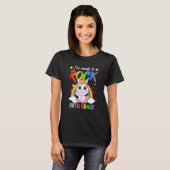 T-shirt Rainbow Unicorn Retour À L'École Prêt À Rocher Cin (Devant entier)