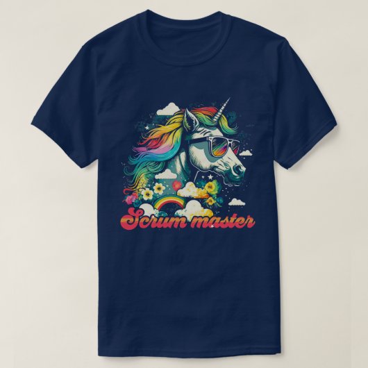 T-shirt Rainbow Unicorn Scrum master (Design devant)