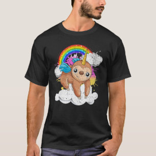T-shirt Rainbow Wildlife Animal Slothicorn Magique Sloth U