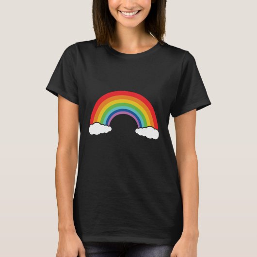 T-shirt Rainbow with clouds (Devant)