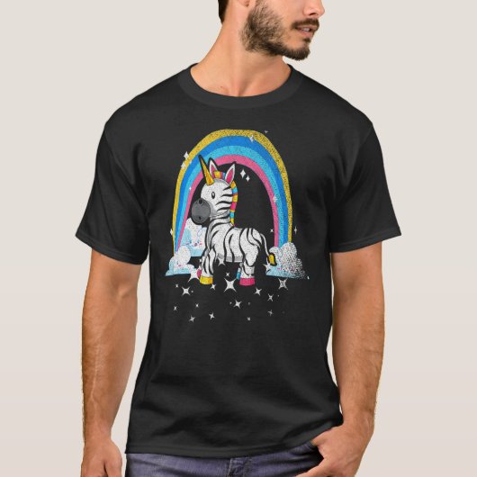 T-shirt Rainbow Zebracorn Afrique Imaginaire animal Zebra  (Devant)