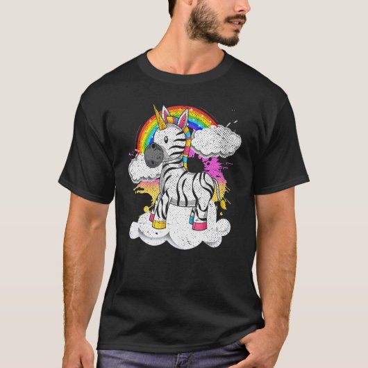 T-shirt Rainbow Zoo Animal Imaginaire Créature Zebracorn Z (Devant)