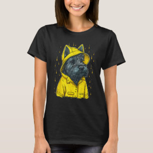 T-shirt Rainy Scottish Terrier dans un Scottie Rain Cape