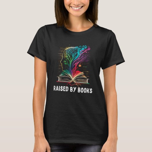 T-shirt Raised by Books Shirt Brain Reader Tree Book Graph (Devant)