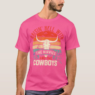 T-shirt Raisin' Hell Avec Les Hippies Et Les Cowboys Occid