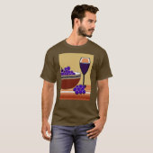 T-shirt Raisins et Wineglass en Maroon et Tan (Devant entier)