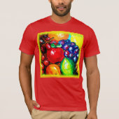 T-shirt Raisins, Lime, Orange, Fruits de pomme. Commandez  (Devant)