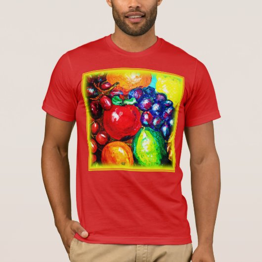 T-shirt Raisins, Lime, Orange, Fruits de pomme. Commandez (Devant)