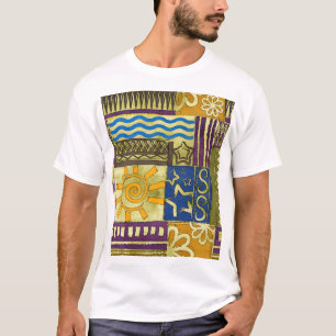 T-shirt Rajasthan Indian, Patchwork Tapis Texture.