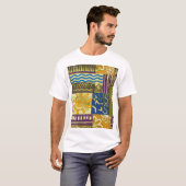 T-shirt Rajasthan Indian, Patchwork Tapis Texture. (Devant entier)