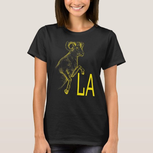 T-shirt Ram jaune La Blue California Los Angeles (Devant)