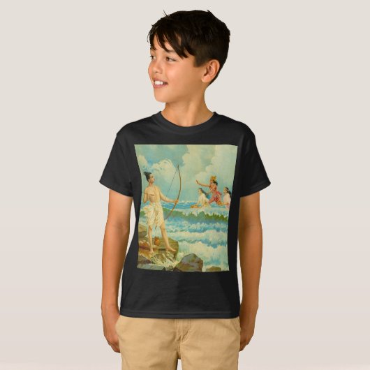 T-shirt Rama vainc la mer par Raja Ravi Varma (Devant entier)