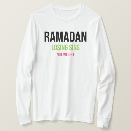 T-shirt Ramadan Perdre des péchés pas de poids (Design devant)
