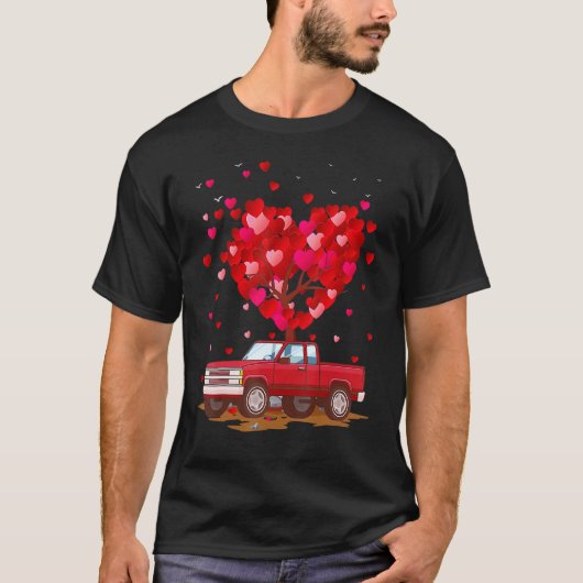 T-shirt Ramassage Coeurs Camion Forme Valentines Jour Char (Devant)