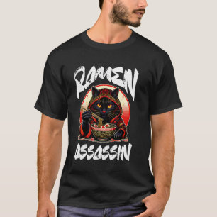 T-shirt Ramen Assassin Black Cat Drôle Ramen Japonais Noui
