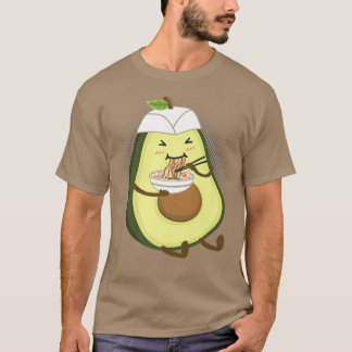 T-shirt Ramen Avocado Japonais Anime Kawaii Filles Officie