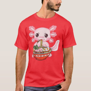 T-shirt Ramen Axolotl Kawaii Anime Japonais Ado de nourrit