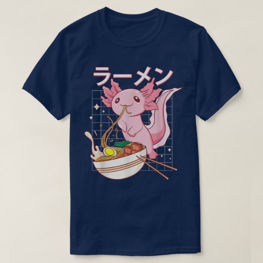 T-shirt Ramen Axolotl Kawaii Anime Nourriture Japonaise Ho (Design devant)