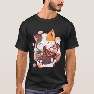 T-shirt Ramen Cat Anime Bowl Kawaii Neko Japonais