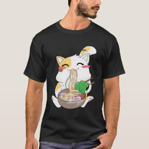 T-shirt Ramen Cat Bowl Anime Kawaii Neko Cadeau