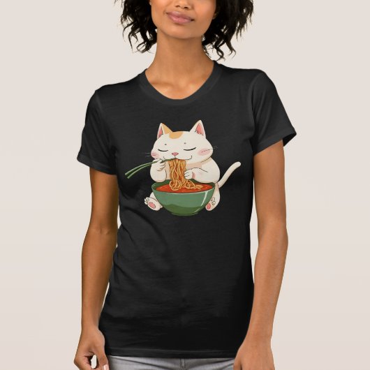 T-shirt Ramen Cat – Cute Anime Noodle Lover Design (Devant)