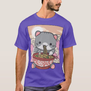 T-shirt Ramen Cat japonais Anime Kawaii mignonne Coréen Ma