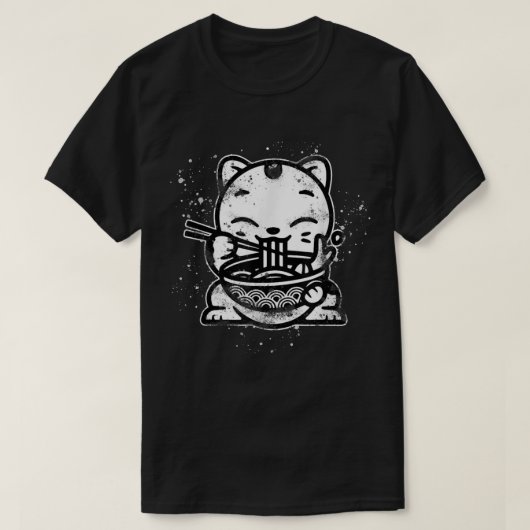 T-shirt Ramen Cat Kawaii Anime Cool Japanese Gift  (Design devant)