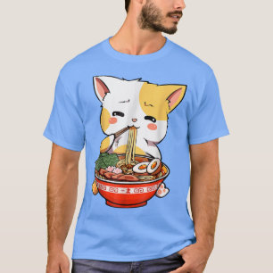 T-shirt Ramen Cat Kawaii Anime Noix de cuisine japonaise