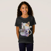 T-Shirt Ramen Cat Kawaii Anime Tee Japonais (Devant entier)