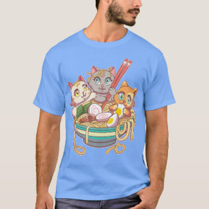T-shirt Ramen Cat Kawaii Fan Anime Japonais Nouilles Asie