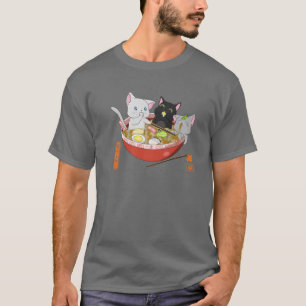 T-shirt Ramen Cat Kawaii Neko Anime Cats nouilles japonais