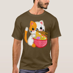 T-shirt Ramen Cat Kawaii Neko nouilles japonaises Anime