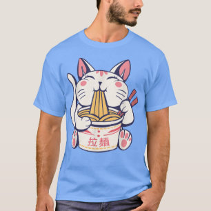 T-shirt Ramen Cat Kawaii Neko nouilles japonaises Anime dr