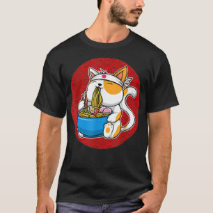 T-shirt Ramen Cat Neko Anime Amoureux des chats Kawaii Jap