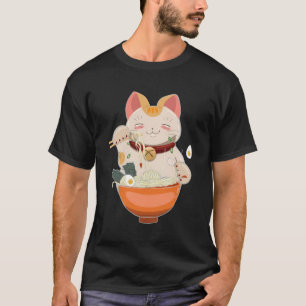 T-shirt Ramen Cat Neko Anime Otaku Kawaii Cadeaux japonais