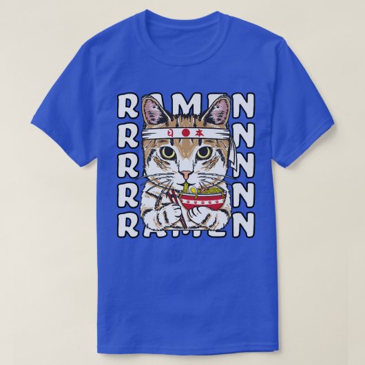 T-shirt Ramen Cat Ninja Anime Kawaii Japonais  (Design devant)