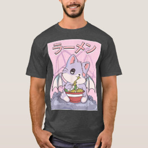 T-shirt Ramen Cat Pastel Goth Ramen Noodles Occult Pentagr