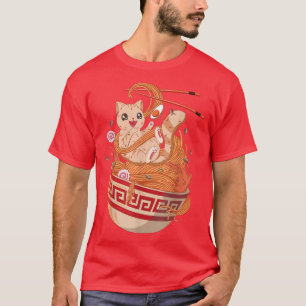T-shirt Ramen Chat Anime Japonais nouilles esthétiques Kaw