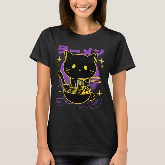 T-shirt Ramen Chat Japonais (Devant)
