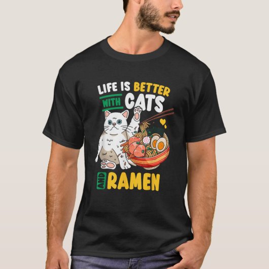 T-shirt Ramen Chat Kawaii (Devant)