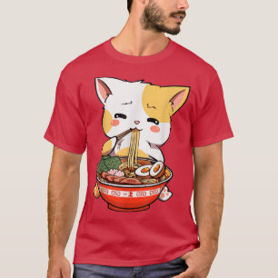 T-shirt Ramen Chat Manger des nouilles Kawaii Anime Merch