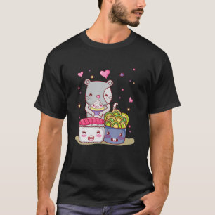 T-shirt Ramen Chat T Kawaii Anime Japonais Cadeau Sushi