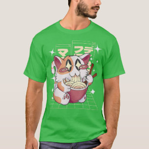 T-shirt Ramen Cute Chat Kawaii Anime Tee Japonais 