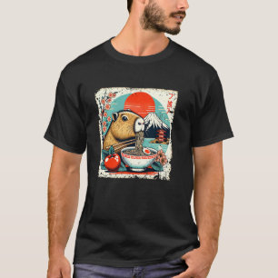 T-shirt Ramen de capybara Rétro Drôle Japonais Détresse